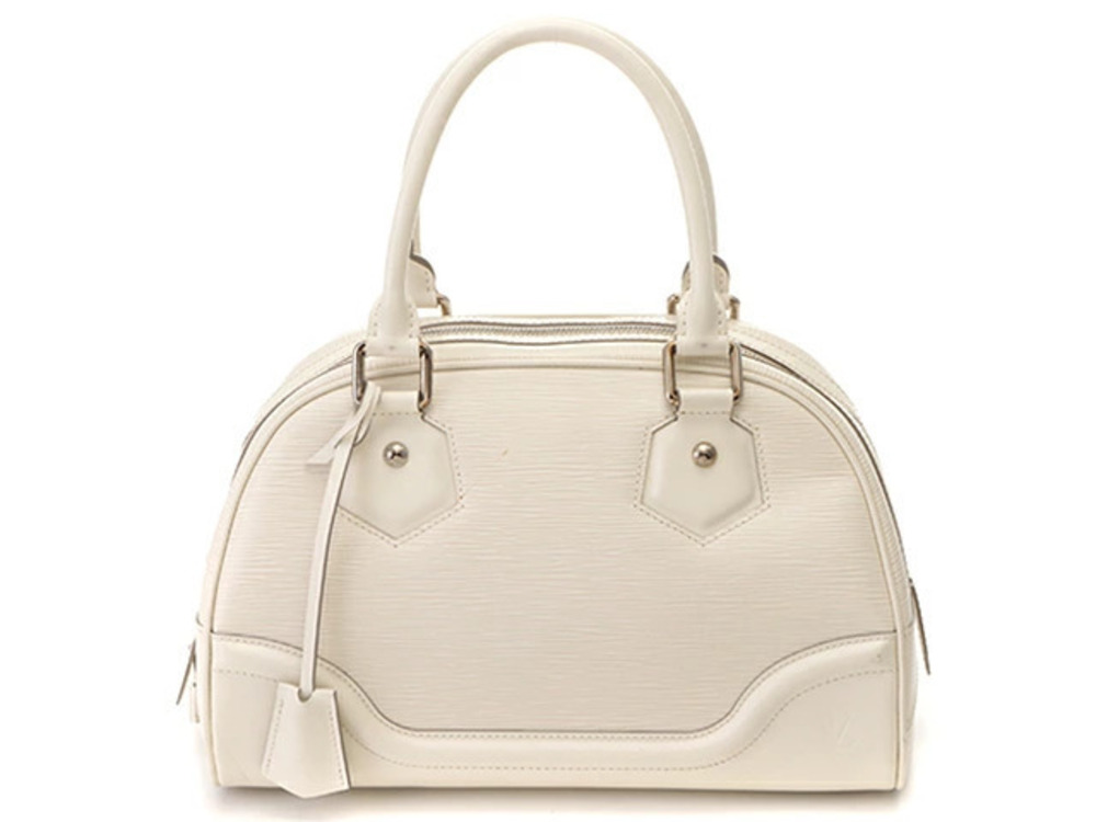 LOUIS VUITTON Epi Bowling Montaigne Ivory White Handbag
